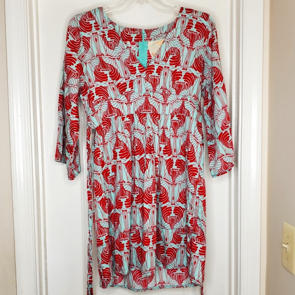TULLE Los Angeles V Neck Tropical Printed Dress